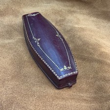 Superbe écrin Boîte à bijoux Cuir bordeaux doré au fer Mellerio Paris XIXe