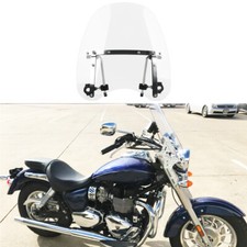 18"x16" Motorcycle Windshield 7/8 & 1" Handlebars For Triumph Bonneville America