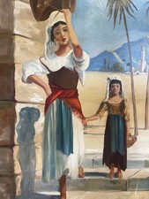 Peinture Orientaliste Orientalisme HST Femme Berbère Kabyle Maroc Algérie