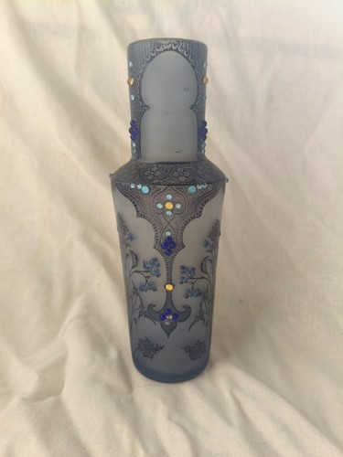 Legras vase verre emaille - legras,vase,