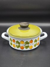 Vintage Austria Email Enamel Double Handle Floral Casserole Pot