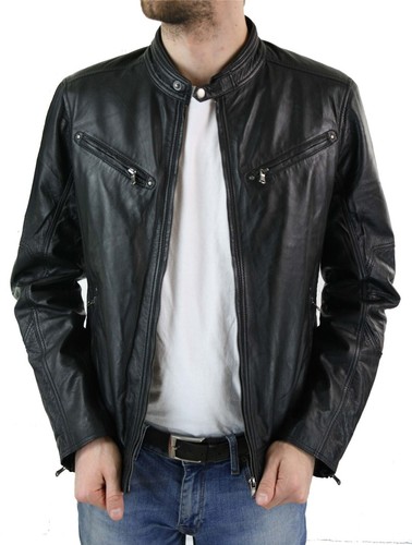 Veste motard cuir - veste, de