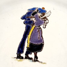 Plate signed Platon Argyriades 1960 Breton couple Brittany Paris Montmartre 5
