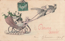 CP BONNE ANNEE ATTELAGE