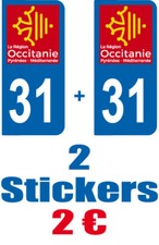 2-STICKERS-PLAQUE-AUTO-IMMATRICULATION-DEPARTEMENT-LOGO 31