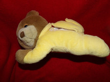 Peluche Doudou Ours Jaune Brun