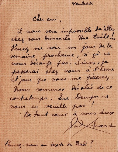 Paul éluard lettre - -,