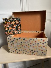 Lot de 2 boites rangement anciennes tiroirs  vintage fleurs années 70