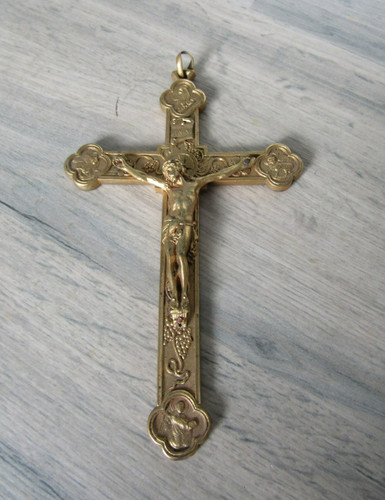 Beau crucifix ancien bronze - beau,