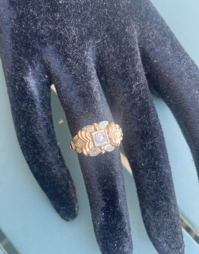 Antique gold diamond ring - diamond, /