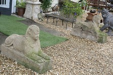 Statues Sphynx en ciment (la paire) 1940/1950