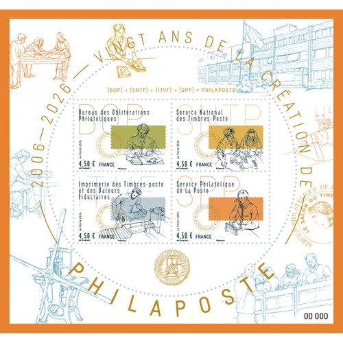Feuillet timbres 20 ans - 20,
