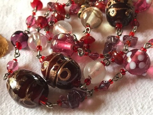 Collier ancien perles verre