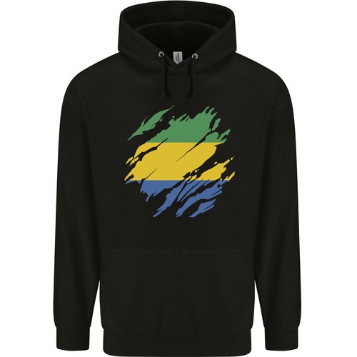 Déchiré gabon drapeau - déchiré,