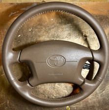 TOYOTA 4RUNNER SURF 1996-2002 LEATHER STEERING WHEEL TAN/BROWN REFURBISHED JDM