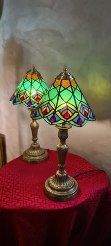 Paire lampe bronze - , ancienne