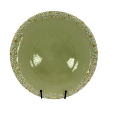 L'OBJET Haas Mojave Green & Gold Dinner Plate 10" - Handcrafted Porcelain Luxury