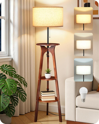 Lampadaire trépied bois - lampadaire, en