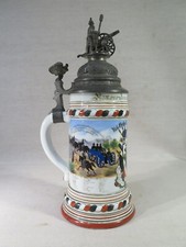 1902 OLD GERMAN RESERVIST PORCELAIN PAINTED ARTILLERY CUP MILITARY 