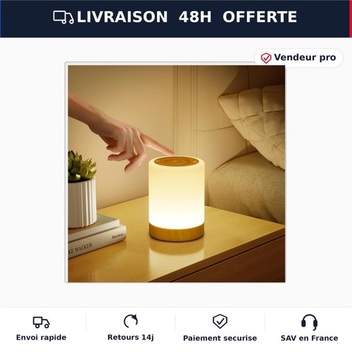 Lampe chevet tactile - lampe,