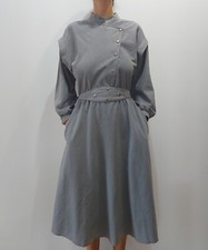 Stoabi Fashion Fleece Dress, Avant Garde Gray Apparel, Belted Aesthetic Gown S-M