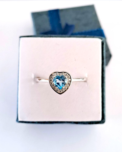 Bague topaze bleu - , coeur