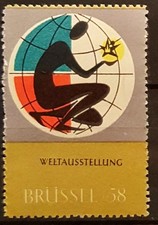 👍 Vignette ancienne 1958 BRUXELLES WELTAUSSTELLUNG Exposition Mondiale Belgique
