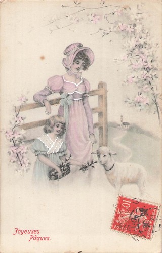 Illustree paques maman - cp,