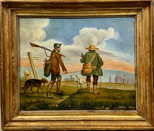 Tableaux anciens huile retour - anciens,