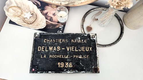 Delmas vieljeux plaque - delmas-vieljeux, métal