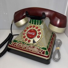 Vintage Coca-Cola Illuminated Stained Glass Telephone