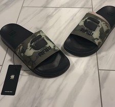 G-Star Raw Men’s Camo Sandal Slides Green Black Size 9 New