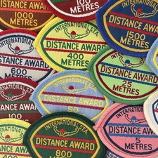 Vintage Patch Swimming International STA Distance Award 5-1000 Metres Badges
