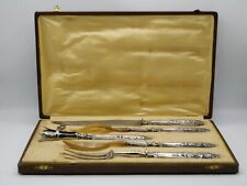 SERVICE CUTLERY SET 5 PIECES SILVER SLEEVES POINCON MINERVA 1ST TITLE