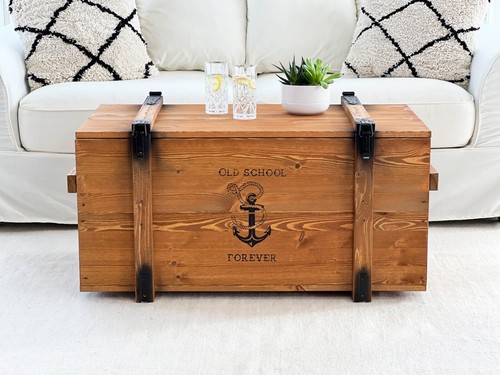 Coffre table basse bois - coffre, en