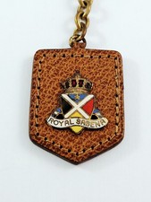 KEYCHAIN - ROYAL SABENA 1960s - Enameled Metal on Leather - Vintage Aviation