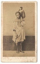CDV old photo tradition costume orientalism Algeria water carrier