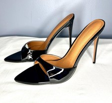 Cult of Coquette Shoes Gia Mules Size 11 Patent Pointed Toe High Heel Sexy Vegan