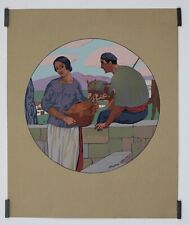 Floutier Louis Maïtena - Couple of Basques stencil print Basque Country