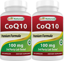2 Pack Best Naturals CoQ10 100 mg 120 Capsules 