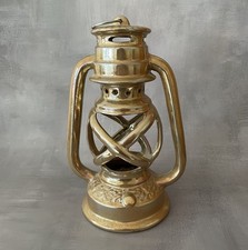 Photophore lanterne lampe tempête en céramique doré irisé pour bougie ~24.5cm