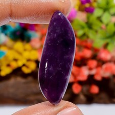 Authentic Purple Lepidolite Fancy Shape Cabochon Loose Gemstone 23 Ct 35X12X5mm