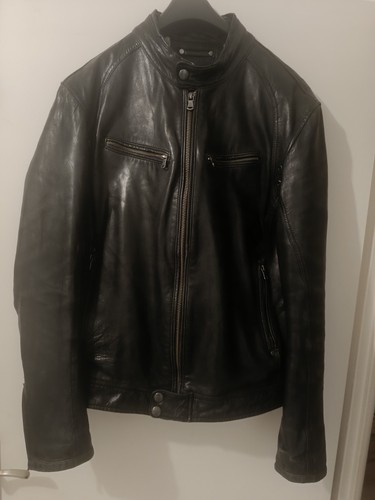 Blouson cuir noir - cuir,