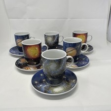 Galaxy Theme Seltmann Weiden Bavaria Germany Mug And Saucer Tea Cup Set 5092 6pc