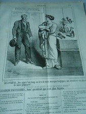 Engraving 1865 - Théatre Melpomène Des pipes! A wolf instead of my mask
