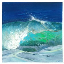 vagues s"échouant sur la