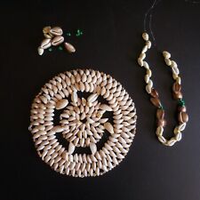 Drilled shells trivet necklace jewelry handmade 20th century France N5210