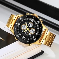  Men's Watch Fashion Casual Sports Watches Backlight Dual Display Dual