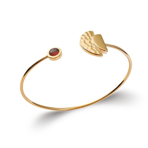 Bracelet jonc ouvert plaqué - ,