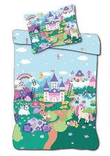 Housse De Couette Princesse Bébé Avec Château De Conte 100 X 135 Cm